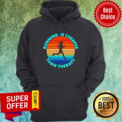 Funny Running Is Cheaper Than Therapy Vintage Hoodie