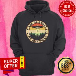 Funny UFO Ask Me About My Buthole Vintage Retro Hoodie