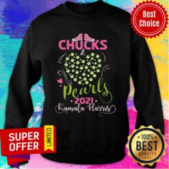 Kamala Harris Chucks And Pearls 2021 Biden Harris President 46th For Us Sweatshirt