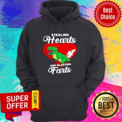 Nice Dinosaurs Stealing Hearts And Blasting Farts Valentines Day Hoodie