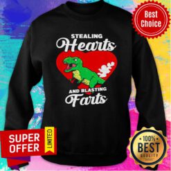 Nice Dinosaurs Stealing Hearts And Blasting Farts Valentines Day Sweatshirt