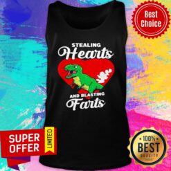 Nice Dinosaurs Stealing Hearts And Blasting Farts Valentines Day Tank Top