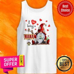 Nice I Love Being A Nana Gnome Valentine's Day Tank Top