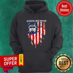 Nice School Bus Driver American Flag Hoodie