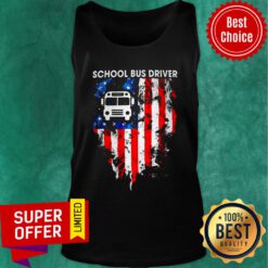 Nice School Bus Driver American Flag Tank Top