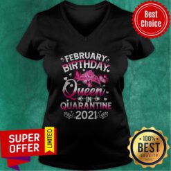 Official February Birthday Queen In Quarantine 2021 V-neck
