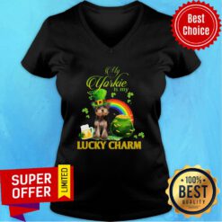 Official My Yorkie Is My Lucky Charm V-neck