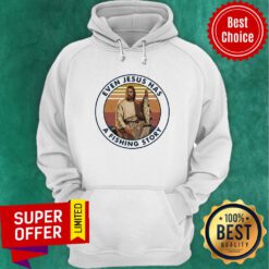 Premium Even Jesus Has A Fishing Story Vintage Retro Hoodie