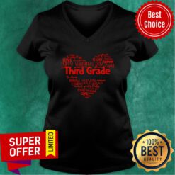 Premium Third Grade Valentine Heart Sky V-neck