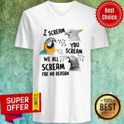 Top Bird I Scream You Scream We All Scream For No Reason V-neck