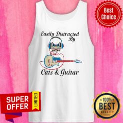 Top Easily Distracted By Music Cats And Guitar Tank top