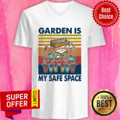 Top Gardening My Safe Space Vintage Retro V-neck