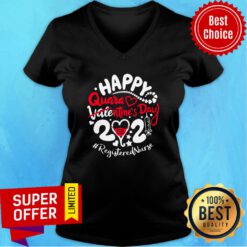 Top Happy Quarantined Valentine's Day 2021 Nurse Life V-neck