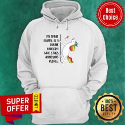 Top My Spirit Animal Is A Drunk Unicorn Who Stabs Annoying People Hoodie