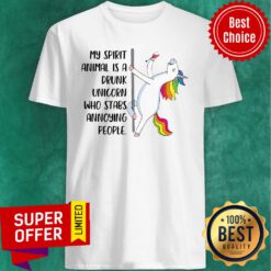 Top My Spirit Animal Is A Drunk Unicorn Who Stabs Annoying People Shirt