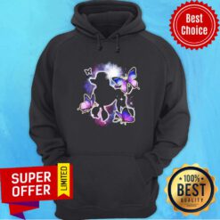 Top Poodle Light Butterflies Hoodie