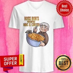 Top Rtgame Merch Ross Bob’s Patented Mac Cheese V-neck