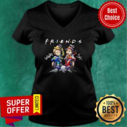 Top Valentino Rossi And Marc Marquez Anime Signatures Friends V-neck