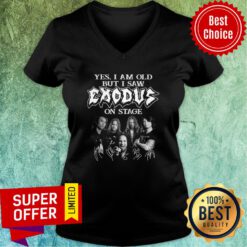 Top Yes I Am Old But I Saw Exodus On Stage Signatures V-neck