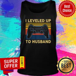 Vintage Retro I Leveled Up To Husband Video Games Become To Groom Tank Top