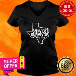 Awesome Snovid 2021 Survivor Texas Strong V-neck