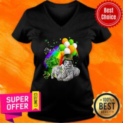 Funny Cute Tiger Patricks Day V-neck
