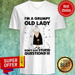 Nice Adorable Cat I'm A Grumpy Old Lady Don't Ask Stupid Questions V-neck
