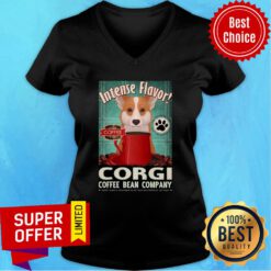 Nice Intense Flavor Corgi Coffee Bean Company V-neck