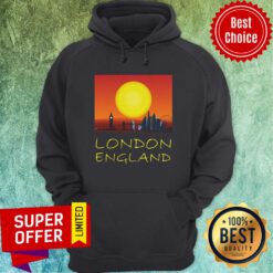 Top London City Skyscraper Skylines Vintage Sunset Retro Silhouette Hoodie