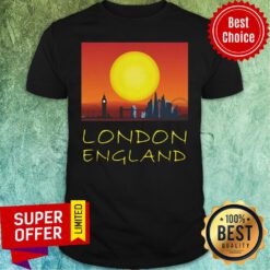 Top London City Skyscraper Skylines Vintage Sunset Retro Silhouette Shirt
