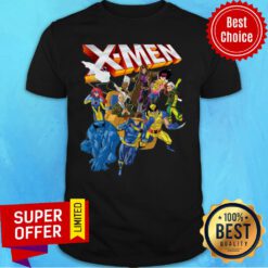 Funny Marvel X-Men Vintage Group Shot Logo Shirt