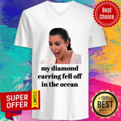 Kim Kardashian My Diamond Earring Came Off In The Ocean V-neck