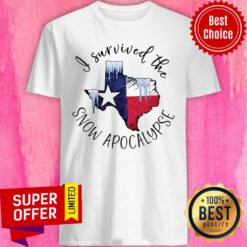 Nice I Survived The Snow Apocalypse Texas Flag Shirt