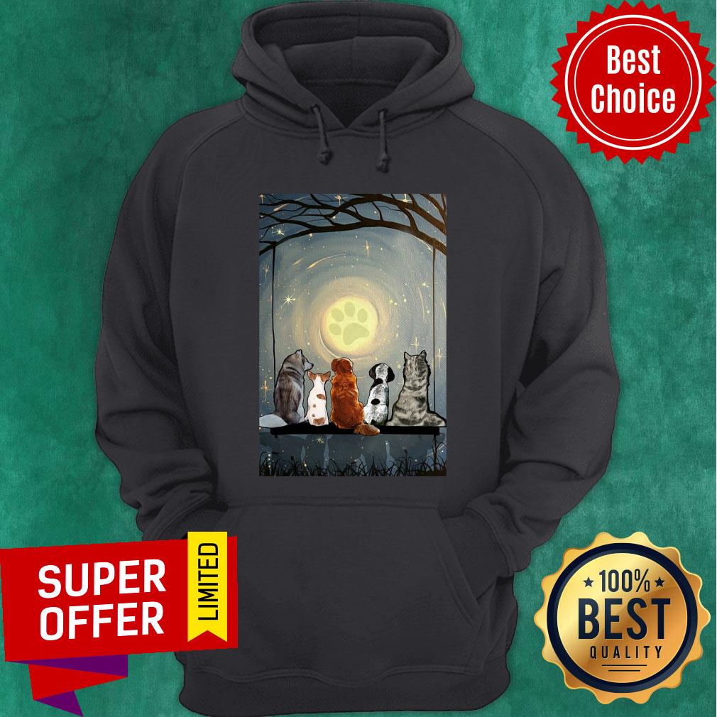 Nice Moonlight Dog Pawprint Hoodie Nice Moonlight Dog Pawprint Hoodie