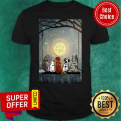 Nice Moonlight Dog Pawprint Shirt