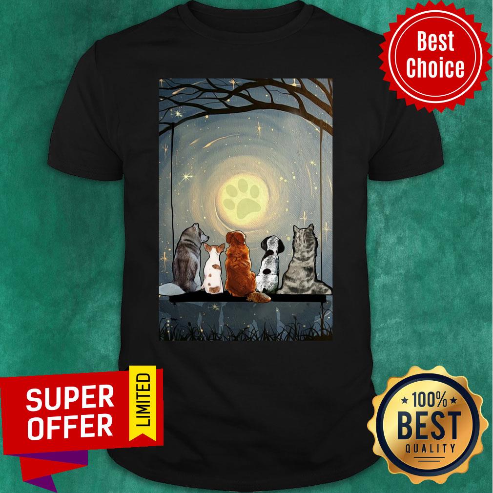 Nice Moonlight Dog Pawprint Shirt Nice Moonlight Dog Pawprint Shirt