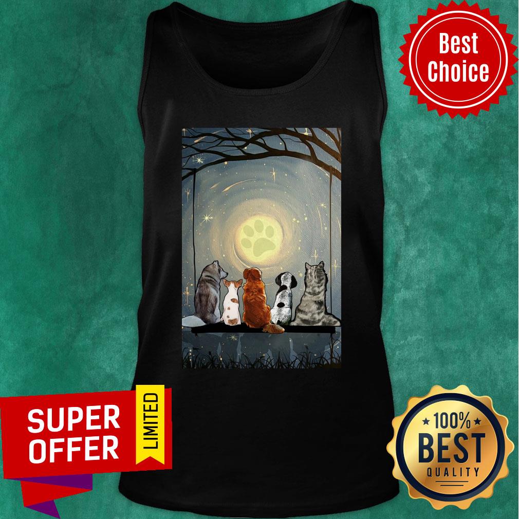 Nice Moonlight Dog Pawprint Tank Top Nice Moonlight Dog Pawprint Tank Top