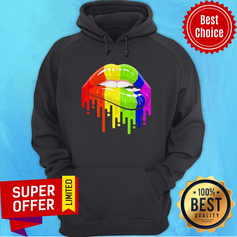 Premium Lgbtq Rainbow Lips Hoodie Premium Lgbtq Rainbow Lips Hoodie