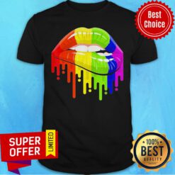 Premium Lgbtq Rainbow Lips Shirt
