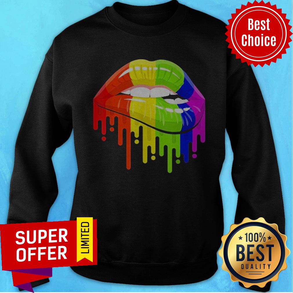 Premium Lgbtq Rainbow Lips Sweatshirt Premium Lgbtq Rainbow Lips Sweatshirt