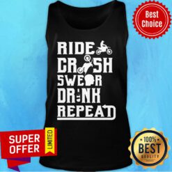 Premium Motocross Ride Crash Swear Drink Repeat Tank Top