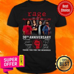 Rage Against The Machine 30TH Anniversary Zack De La Rocha Signatures Shirt