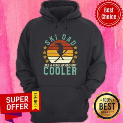 Ski Dad Skier Skiing Lover Like A Regular Dad But Cooler Vintage Retro Hoodie