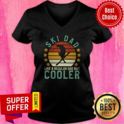 Ski Dad Skier Skiing Lover Like A Regular Dad But Cooler Vintage Retro V-neck