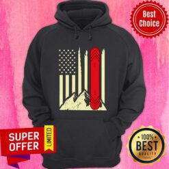Skiing Snowboard American Flag Hoodie