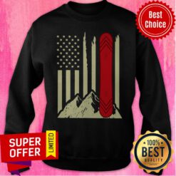 Skiing Snowboard American Flag Sweatshirt