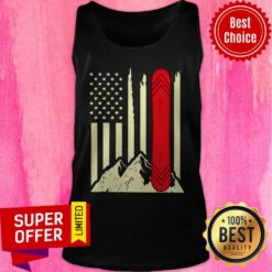 Skiing Snowboard American Flag Tank Top