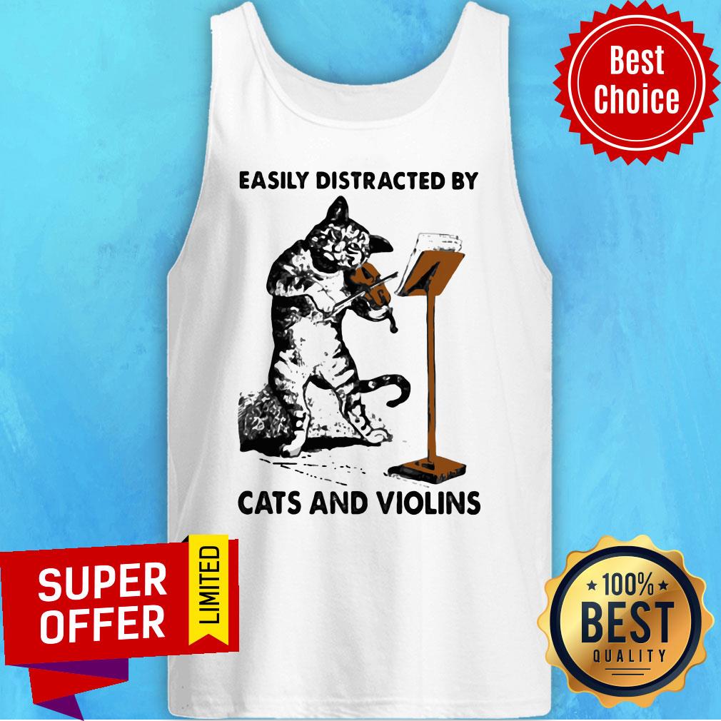 Top Cat Easily Distracted By Cats And Violins Tank Top Top Cat Easily Distracted By Cats And Violins Tank Top