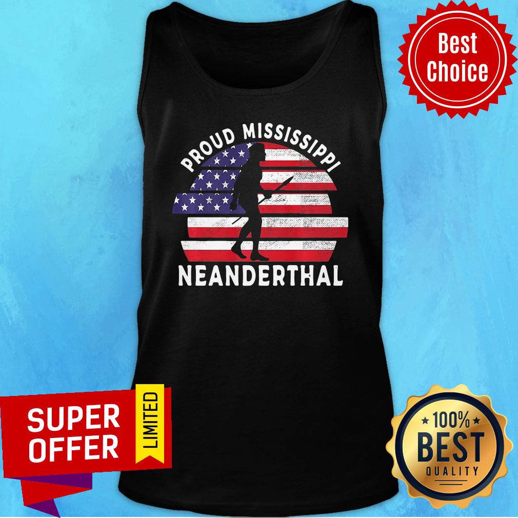 Top Proud Mississippi Neanderthal Vintage Usa Flag Tank Top Top Proud Mississippi Neanderthal Vintage Usa Flag Tank Top