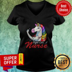 Top Unicorn Fight Like A Nurse V-nekc
